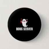 Niedlich Boos Server Barkeeper Bedienung Halloween Button (Vorderseite)