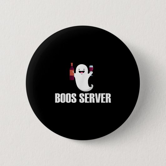 Niedlich Boos Server Barkeeper Bedienung Halloween Button (Vorderseite)