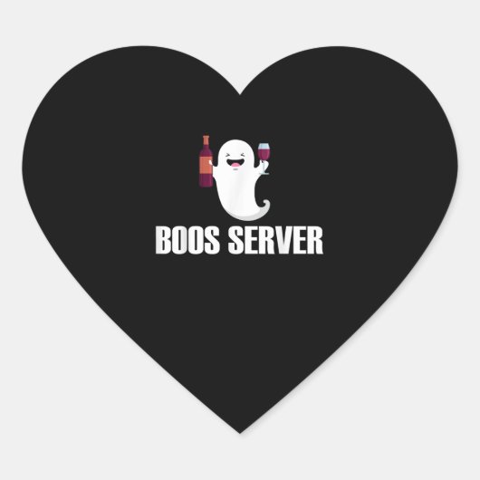 Niedlich Boos Server Barkeeper Bedienung Halloween Herz-Aufkleber (Vorderseite)