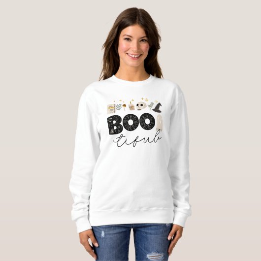 Niedlich Bootiful Halloween Botanische Hexe Sweatshirt (Vorne ganz)