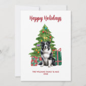 Niedlich Border Collie Dog Familie Weihnachten (Vorderseite)