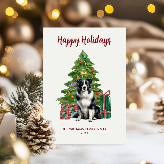 Niedlich Border Collie Dog Familie Weihnachten