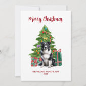 Niedlich Border Collie Dog Familie Weihnachten (Vorderseite)