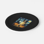 Niedlich Border Collie Dog Halloween Kürbislaterne Pappteller (Schrägansicht)