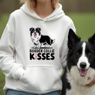 Niedlich Border Collie Kisses Cartoon Welpe Dog Lo Hoodie