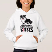Niedlich Border Collie Kisses Cartoon Welpe Dog Lo Hoodie (Vorderseite)