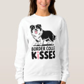 Niedlich Border Collie Kisses Cartoon Welpe Dog Lo Sweatshirt (Vorderseite)