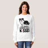 Niedlich Border Collie Kisses Cartoon Welpe Dog Lo Sweatshirt (Vorne ganz)
