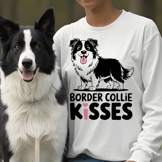 Niedlich Border Collie Kisses Cartoon Welpe Dog Lo Sweatshirt