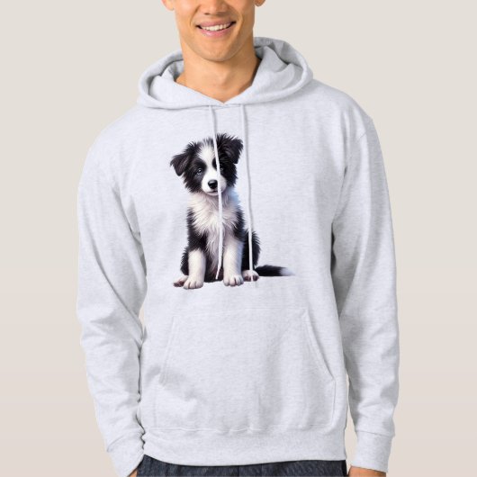 Niedlich Border Collie Puppy Hoodie (Vorderseite)