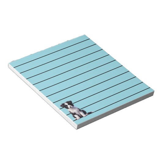 Niedlich Border Collie Puppy Notizblock (angewinkelt)