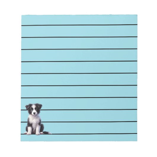 Niedlich Border Collie Puppy Notizblock (Vorderseite)