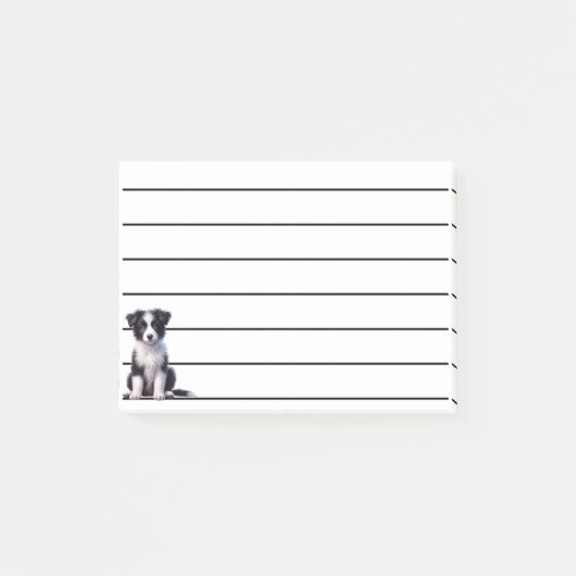 Niedlich Border Collie Puppy Post-it Klebezettel (Vorderseite)