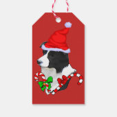 Niedlich Border Collie Weihnachten Geschenkanhänger (Rückseite)