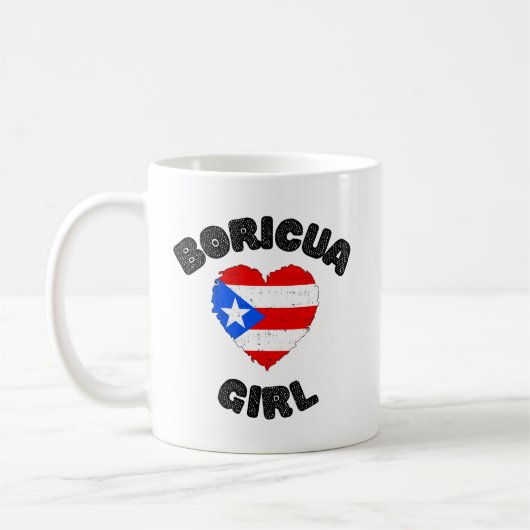 Niedlich Boricua Girl Puerto Rico Niedlich Kaffeetasse (Links)