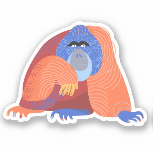 Niedlich Bornean Orangutan Aufkleber (Vorderseite)