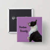 Niedlich Boston Terrier Boston Beauty Button Butto (Vorne & Hinten)