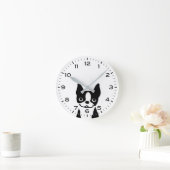 Niedlich Boston Terrier Cartoon Dog Runde Wanduhr (Zuhause)