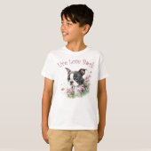 Niedlich Boston Terrier Dog Floral T-Shirt (Vorne ganz)