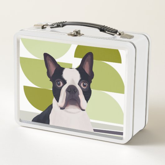 Niedlich Boston Terrier Dog Metall Brotdose (Vorderseite)