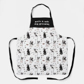 Niedlich Boston Terrier Dog Pattern Personalisiert Schürze (Vorderseite)