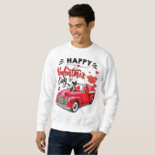 Niedlich Boston Terrier Dog Red Truck Happy Valent Sweatshirt (Vorne ganz)