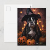 Niedlich Boston Terrier Halloween Postkarte (Vorne/Hinten)