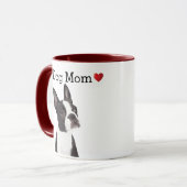 Niedlich Boston Terrier Heart Dog Mama Welpe Tasse (Vorderseite Links)