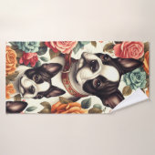 Niedlich Boston Terrier Illustration Badehandtuch (Badehandtuch)