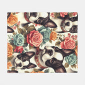 Niedlich Boston Terrier Illustration Fleecedecke (Vorderseite (Horizontal))
