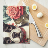 Niedlich Boston Terrier Illustration Geschirrtuch (Viertel Falte)