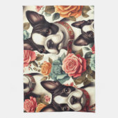 Niedlich Boston Terrier Illustration Geschirrtuch (Vertikal)