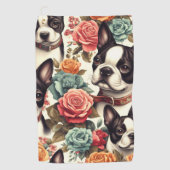 Niedlich Boston Terrier Illustration Golfhandtuch (Vorderseite)