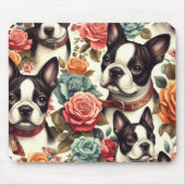 Niedlich Boston Terrier Illustration Mousepad (Vorne)