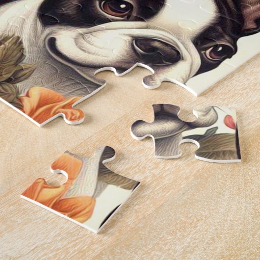 Niedlich Boston Terrier Illustration Puzzle (Seite)