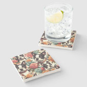 Niedlich Boston Terrier Illustration Steinuntersetzer (Seitenansicht)