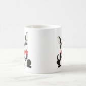 Niedlich Boston Terrier in der Krawatte Red Bow Kaffeetasse (Mittel)
