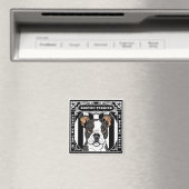 Niedlich Boston Terrier Magnet Square (In Situ (Geschirrspüler))