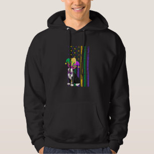 Niedlich Boston Terrier Mardi Gras American Flag D Hoodie