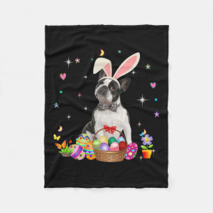 Niedlich Boston Terrier Ostertag Bunny Egs Ostern Fleecedecke