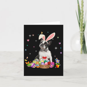 Niedlich Boston Terrier Ostertag Bunny Egs Ostern Karte
