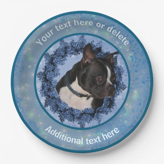 Niedlich Boston Terrier Personalisiertes Party Pappteller (Vorderseite)