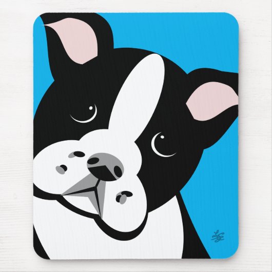Niedlich Boston Terrier Puppy Mouse Pad Mousepad (Vorne)