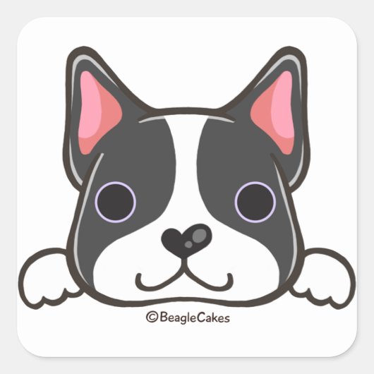Niedlich Boston Terrier Sticker (Vorderseite)