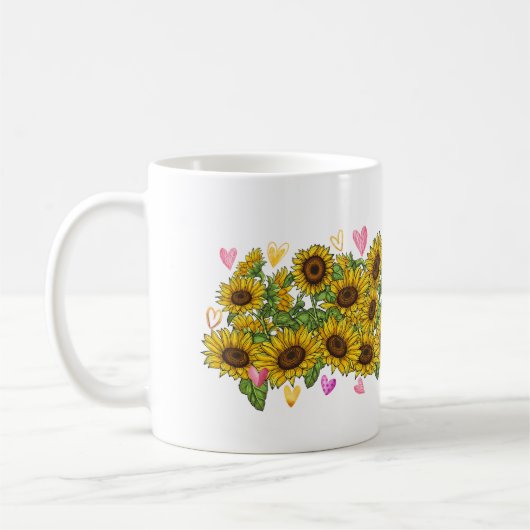 Niedlich Boston Terrier Sunflower Floral Dog Lover Kaffeetasse (Links)