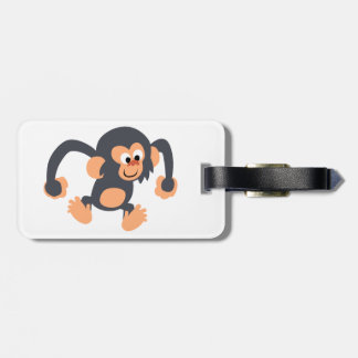 Niedlich Bouncy Cartoon Chimpanzee Gepäckmarke Gepäckanhänger