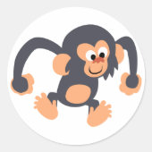 Niedlich Bouncy Cartoon Chimpanzee Sticker (Vorderseite)