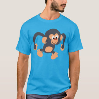 Niedlich Bouncy Cartoon Chimpanzee T - Shirt