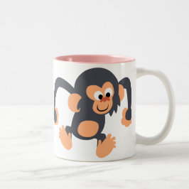 Niedlich Bouncy Cartoon Chimpanzee Tasse