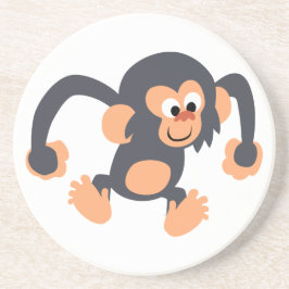 Niedlich Bouncy Cartoon Chimpanzee Untersetzer